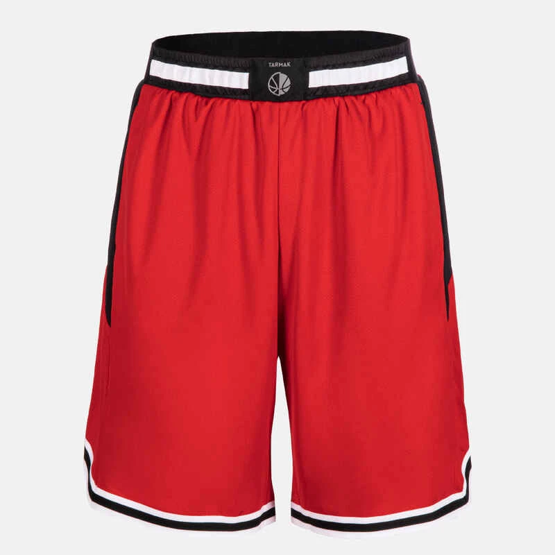 SHORT BASKETBALL REVERSIBLE HOMME/FEMME - SH500R ROUGE BEIGE 6 SHORT BASKETBALL REVERSIBLE HOMME/FEMME - SH500R ROUGE BEIGE â Image 4
