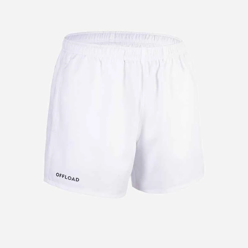 Short Rugby Adulte Avec Poches R100 Blanc 3 Short Rugby Adulte Avec Poches R100 Blanc