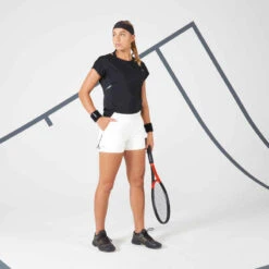 Artengo Short Tennis Light 2 En 1 Femme - Light 900 Blanc Cassé -ProSportif Boutique short tennis light 2 en 1 femme light 900 blanc casse 1