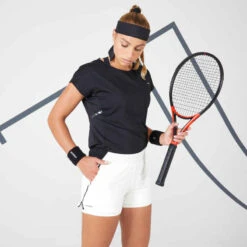 Artengo Short Tennis Light 2 En 1 Femme - Light 900 Blanc Cassé -ProSportif Boutique short tennis light 2 en 1 femme light 900 blanc casse 2