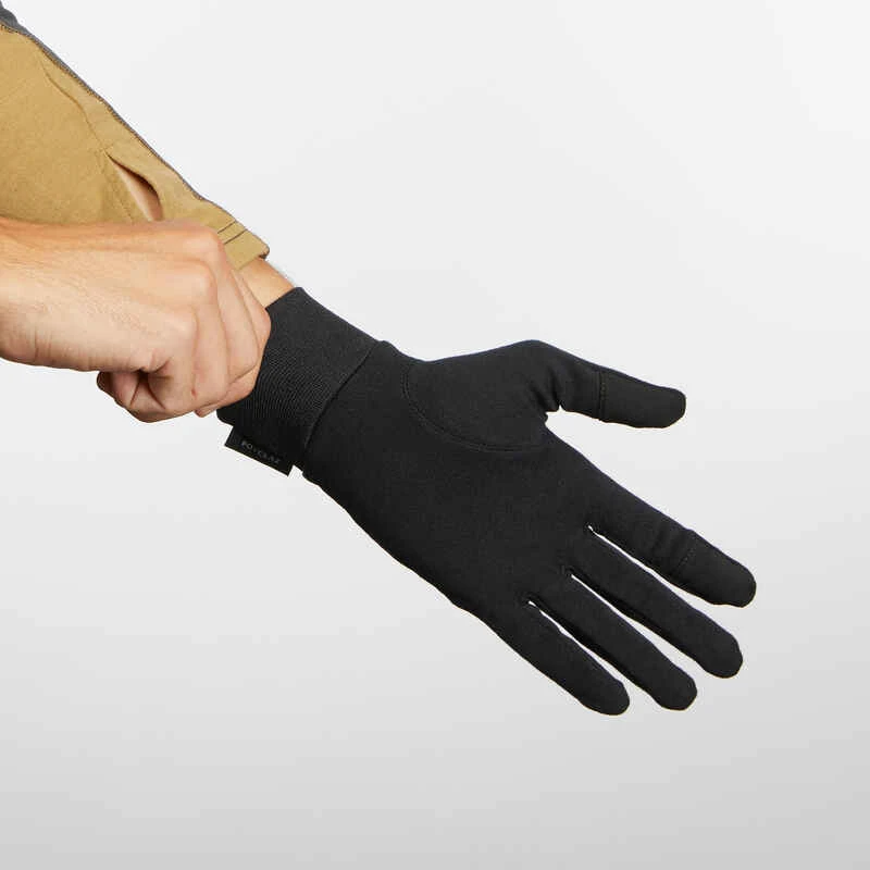 Sous-gants En Soie De Trekking Montagne - MT 500 Noir - Adulte 4 Sous-gants En Soie De Trekking Montagne - MT 500 Noir - Adulte â Image 2
