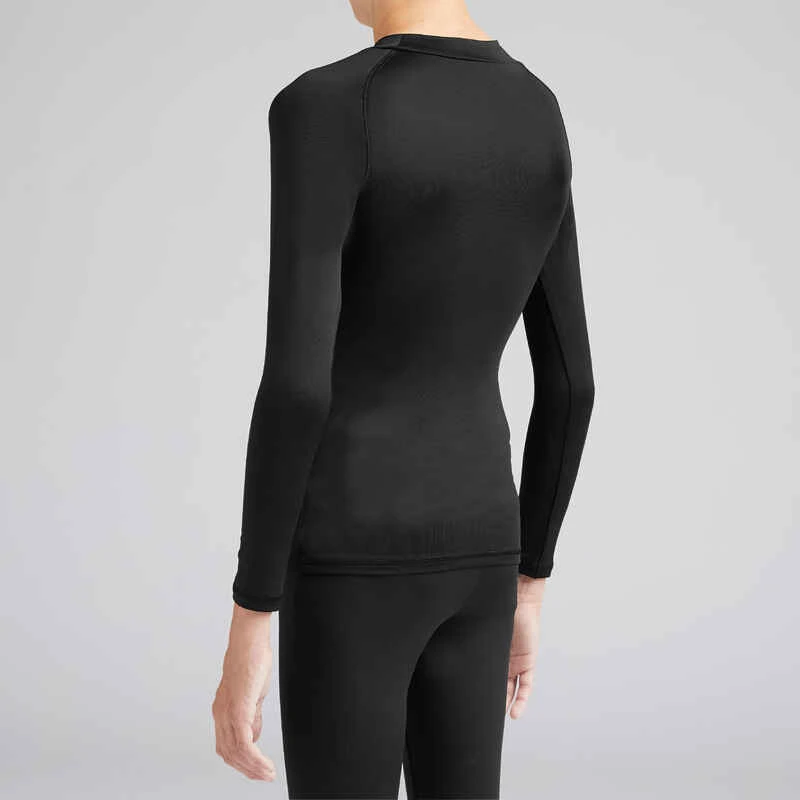Kipsta SOUS-VETEMENT THERMIQUE HAUT MANCHES LONGUES ENFANT NOIR KEEPCONFORT 100 8 Kipsta SOUS-VETEMENT THERMIQUE HAUT MANCHES LONGUES ENFANT NOIR KEEPCONFORT 100 – Image 6
