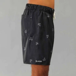 Surf Boardshort Standard 100 PALMITO BLACK -ProSportif Boutique surf boardshort standard 100 cosmic corail 1