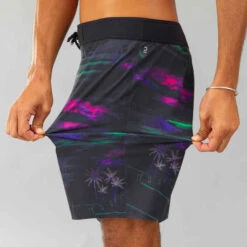 Surf Boardshort Standard 900 Flat Belt DARKCALIFA BLACK -ProSportif Boutique surf boardshort standard 900 flat belt popypalm camel 4