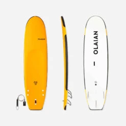 SURF MOUSSE 100 Renforcé 7'5" 80 L - Livré Avec Un Leash