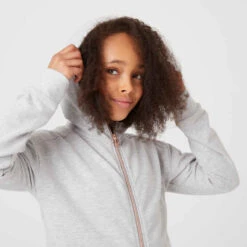 Survêtement Chaud Enfant - 500 Gris Avec Zip Doré -ProSportif Boutique survetement chaud enfant 500 gris avec zip dore 2