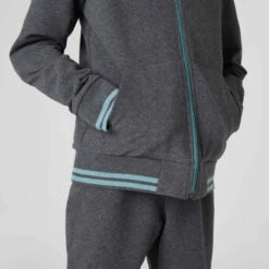 Survêtement Chaud Enfant - 500 Gris Chiné Foncé -ProSportif Boutique survetement chaud enfant 500 veste grise et marine pantalon marine 3