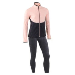 Survêtement Enfant Synthétique Respirant - S500 Gris Foncé Et Rose -ProSportif Boutique survetement chaud synthetique respirant s500 fille gym enfant rose gris 8