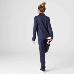 Survêtement Enfant Synthétique Respirant - Gym'y Bleu Avec Imprimé -ProSportif Boutique survetement gym y chaud synthetique respirant s500 fille gym enfant rose 2