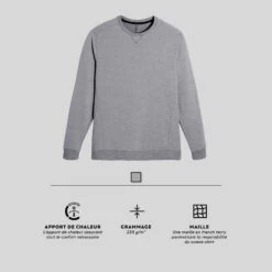 Sweat Fitness Homme - Crew 100 Gris Schiste 16 Sweat Fitness Homme - Crew 100 Gris Schiste -ProSportif Boutique sweat 120 homme gris clair chine 6