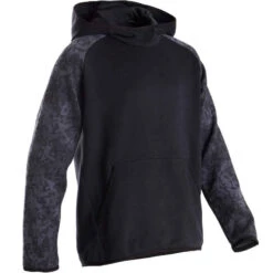 Sweat Capuche Chaud 100 Garçon GYM ENFANT Noir Imprimé