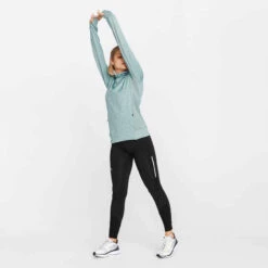 Kalenji Sweat Running à Capuche Femme - Warm Vert -ProSportif Boutique sweat capuche running run warm noir femme 2