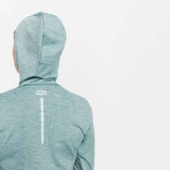 Kalenji Sweat Running à Capuche Femme - Warm Vert -ProSportif Boutique sweat capuche running run warm noir femme 5