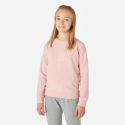 Sweat Col Rond Enfant French Terry Coton - Basique Rose