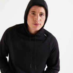 Sweat De Fitness Essentiel Respirant Capuche Homme - Noir Uni -ProSportif Boutique sweat de fitness essentiel respirant capuche homme noir uni 2