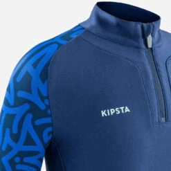 Kipsta Sweat De Football 1/2 Zip VIRALTO JR LETTERS Marine Et Bleu -ProSportif Boutique sweat de football 1slash2 zip viralto solo jr noir gris et jaune fluo 2