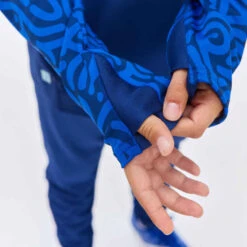 Kipsta Sweat De Football 1/2 Zip VIRALTO JR LETTERS Marine Et Bleu -ProSportif Boutique sweat de football 1slash2 zip viralto solo jr noir gris et jaune fluo 5