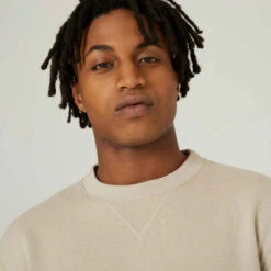 Sweat Crew Fitness Homme - 500 Essentials Lin -ProSportif Boutique sweat fitness droit homme col rond essentiel noir 2