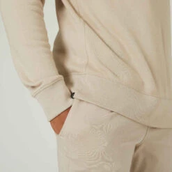 Sweat Crew Fitness Homme - 500 Essentials Lin -ProSportif Boutique sweat fitness droit homme col rond essentiel noir 3