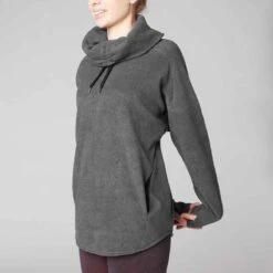 SWEAT POLAIRE RELAXATION YOGA FEMME GRIS CHINE -ProSportif Boutique sweat relaxation yoga femme gris chine 4