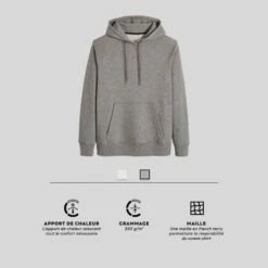 Sweat à Capuche Long Fitness Femme - 500 Essentials Gris -ProSportif Boutique sweat shirt a capuche long col rond femme droit 500 essentials gris 7