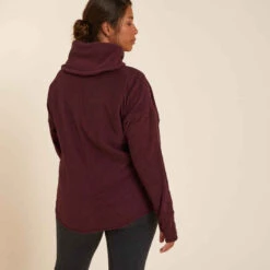 SWEAT YOGA FEMME RELAXATION POLAIRE BORDEAUX -ProSportif Boutique sweat yoga femme relaxation polaire bordeaux 3