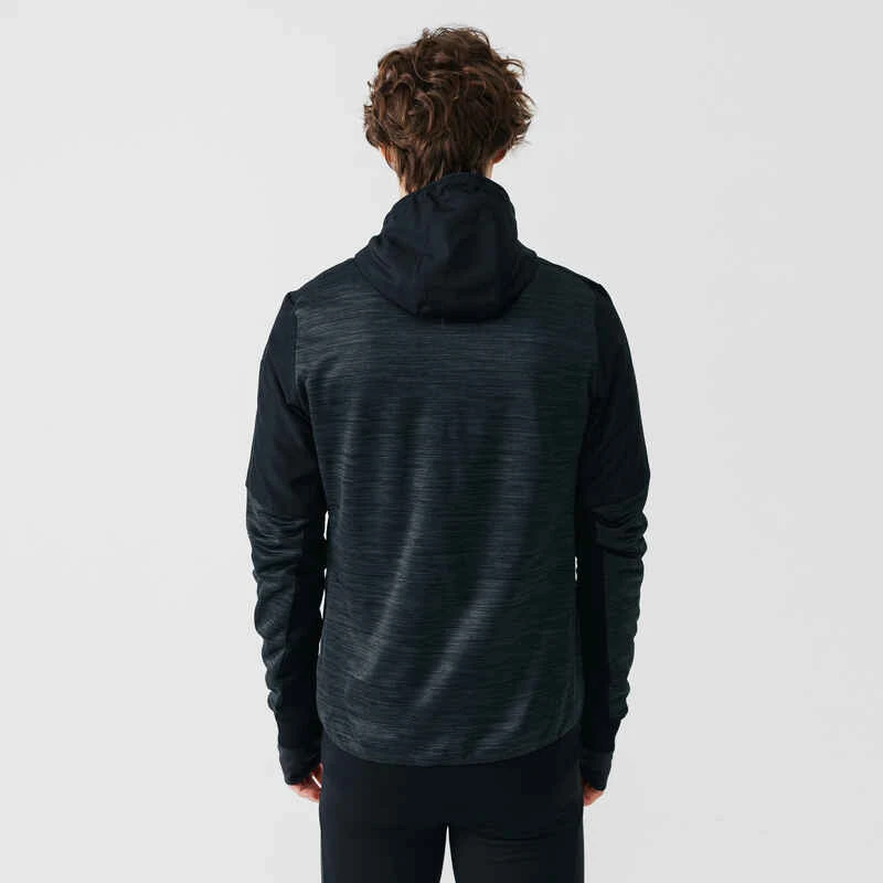 SWEAT ZIPPÉ A CAPUCHE DE RUNNING HOMME KALENJI WARM + NOIR 4 SWEAT ZIPPÉ A CAPUCHE DE RUNNING HOMME KALENJI WARM + NOIR – Image 2