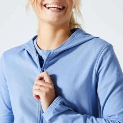 Sweat Zippé Fitness Femme - 100 Bleu Indigo -ProSportif Boutique sweat zippe fitness femme 100 noir 2