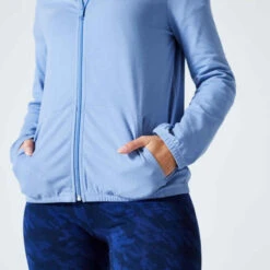 Sweat Zippé Fitness Femme - 100 Bleu Indigo -ProSportif Boutique sweat zippe fitness femme 100 noir 3