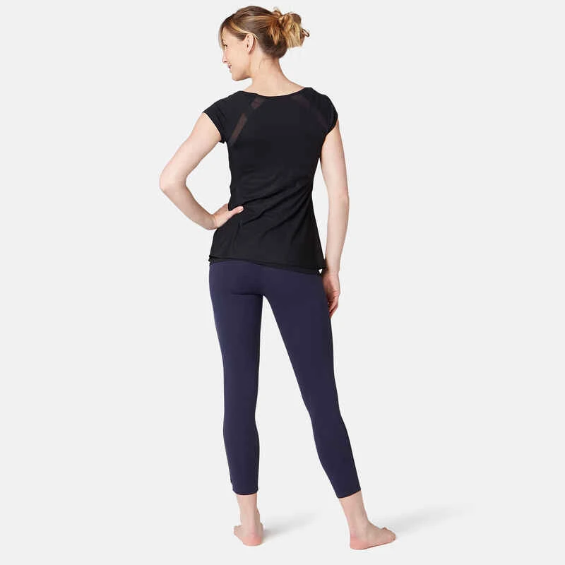 T-Shirt 2 En 1 Pilates Gym Douce Femme Noir 6 T-Shirt 2 En 1 Pilates Gym Douce Femme Noir – Image 4