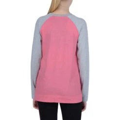 T-Shirt 500 Manches Longues Gym Fille Imprimé Rose Gris -ProSportif Boutique t shirt 500 manches longues gym fille imprime rose gris 3