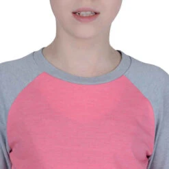 T-Shirt 500 Manches Longues Gym Fille Imprimé Rose Gris -ProSportif Boutique t shirt 500 manches longues gym fille imprime rose gris 5