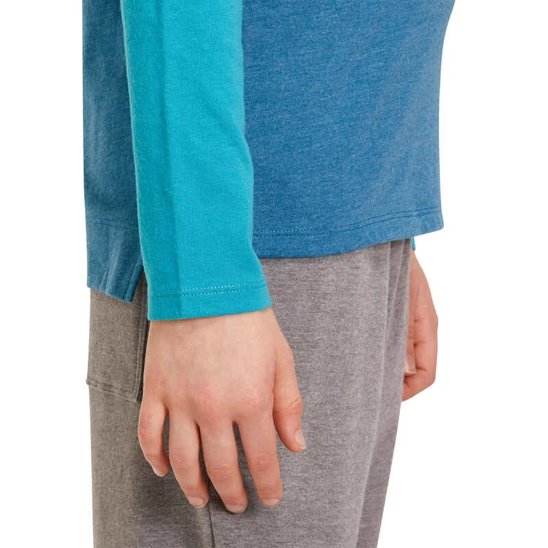 T-Shirt 500 Manches Longues Gym Garçon Imprimé Bleu Pétrole 11 T-Shirt 500 Manches Longues Gym Garçon Imprimé Bleu Pétrole – Image 9