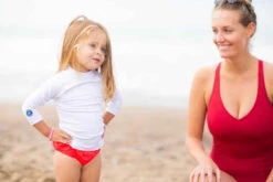 T-shirt Anti UV Bébé Manches Longues Blanc -ProSportif Boutique t shirt anti uv bebe manches longues rose 4