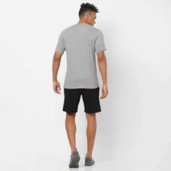 T-shirt Fitness Manches Courtes Droit Col Rond Coton Homme - 500 Gris -ProSportif Boutique t shirt coton extensible fitness 2