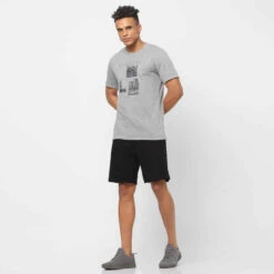 T-shirt Fitness Manches Courtes Droit Col Rond Coton Homme - 500 Gris -ProSportif Boutique t shirt coton extensible fitness 6