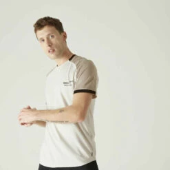 T-Shirt Coton Extensible Fitness Tombé Arrondi