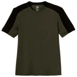 T-Shirt Coton Extensible Fitness Tombé Arrondi Slim Kaki -ProSportif Boutique t shirt coton extensible fitness tombe arrondi slim kaki 5