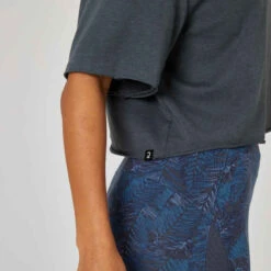 T-shirt Crop Top Fitness Femme - 520 Gris Abysses -ProSportif Boutique t shirt crop top fitness femme 520 gris abysses 4