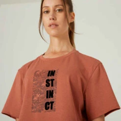 T-shirt Crop Top Fitness Femme - 520 Marron Sépia 13 T-shirt Crop Top Fitness Femme - 520 Marron Sépia -ProSportif Boutique t shirt crop top fitness manches courtes droit col rond coton femme 520 blanc 3