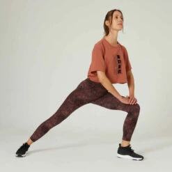 T-shirt Crop Top Fitness Femme - 520 Marron Sépia 14 T-shirt Crop Top Fitness Femme - 520 Marron Sépia -ProSportif Boutique t shirt crop top fitness manches courtes droit col rond coton femme 520 blanc 4