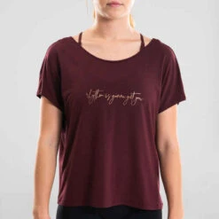 T-shirt Danse Moderne Bordeaux Fluide Femme -ProSportif Boutique t shirt danse moderne bordeaux fluide femme 5