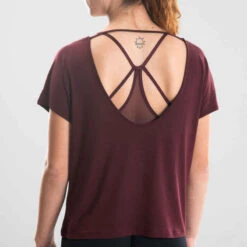 T-shirt Danse Moderne Bordeaux Fluide Femme -ProSportif Boutique t shirt danse moderne bordeaux fluide femme 7