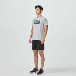 FTS 120 Toucher Coton Gris -ProSportif Boutique t shirt de fitness essentiel respirant col rond homme print bleu 13