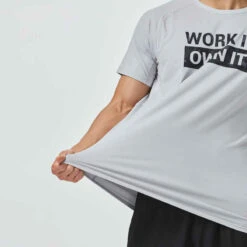 FTS 120 Toucher Coton Gris -ProSportif Boutique t shirt de fitness essentiel respirant col rond homme print bleu 15