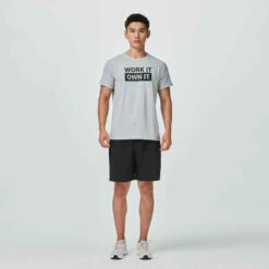 FTS 120 Toucher Coton Gris -ProSportif Boutique t shirt de fitness essentiel respirant col rond homme print bleu 18