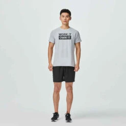 FTS 120 Toucher Coton Gris -ProSportif Boutique t shirt de fitness essentiel respirant col rond homme print bleu 7