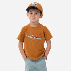 Quechua T-shirt De Randonnée - MH100 KID Marron Phosphorescent - Enfant 2-6 ANS -ProSportif Boutique t shirt de randonnee mh100 bleu enfant 2 6 ans 3