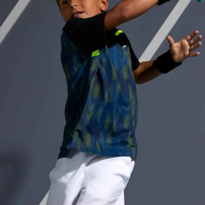 Artengo T SHIRT ENFANT 500 NOIR JAUNE 4 Artengo T SHIRT ENFANT 500 NOIR JAUNE – Image 2