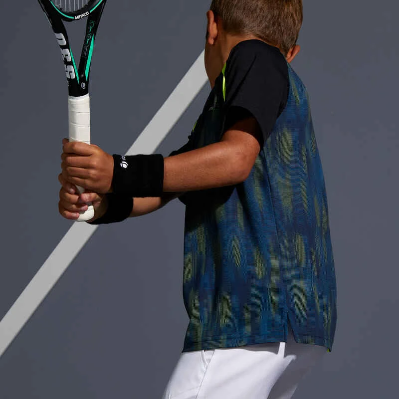 Artengo T SHIRT ENFANT 500 NOIR JAUNE 8 Artengo T SHIRT ENFANT 500 NOIR JAUNE – Image 6